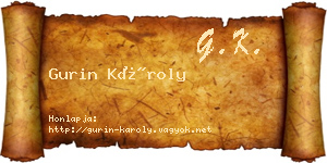 Gurin Károly névjegykártya